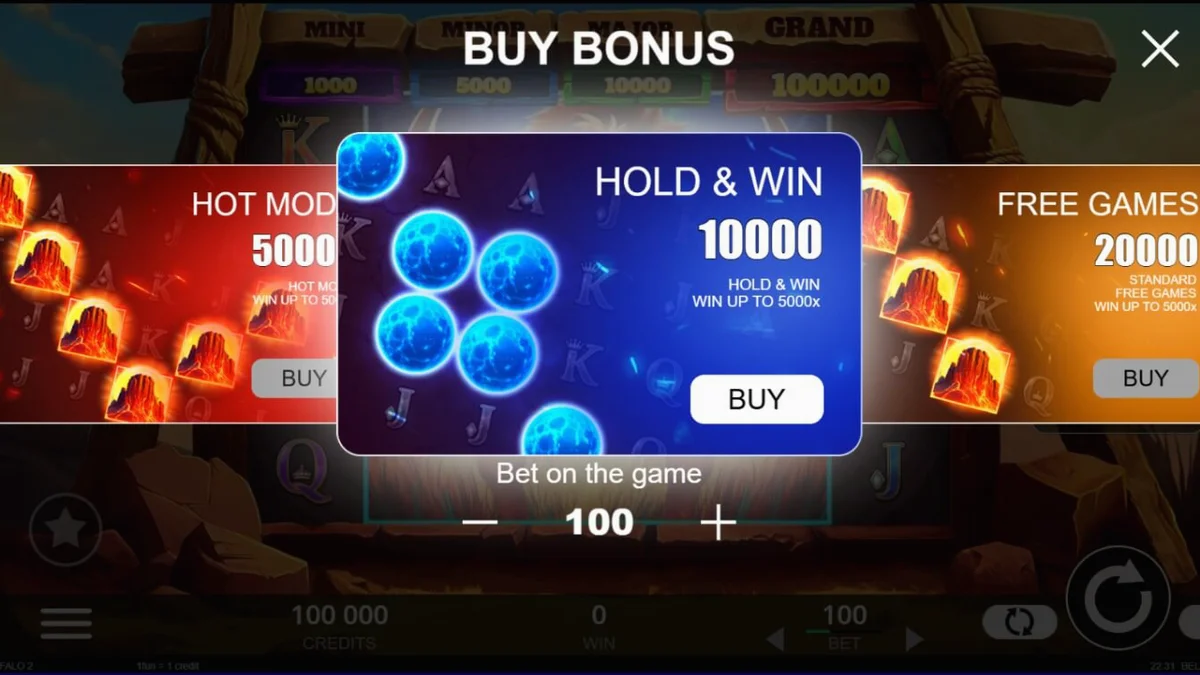Big Wild Buffalo 2 slot machine gameplay interface